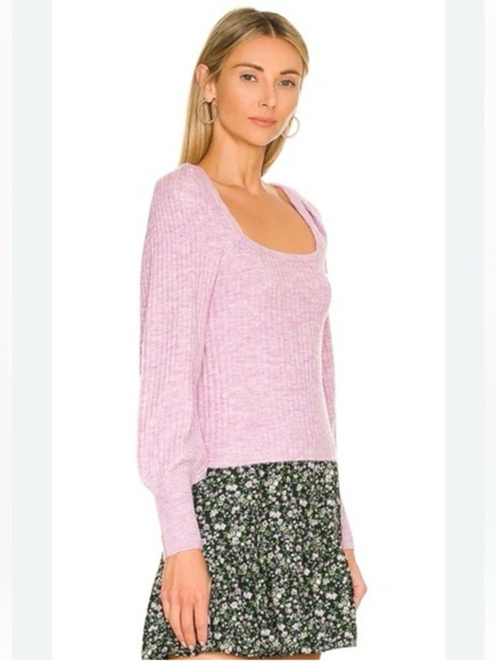 Mink Pink Women’s Pink Scoop Neck Knit Sweater